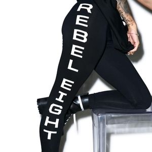 Rebel8 Black Cotton Spandex Leggings Size Medium